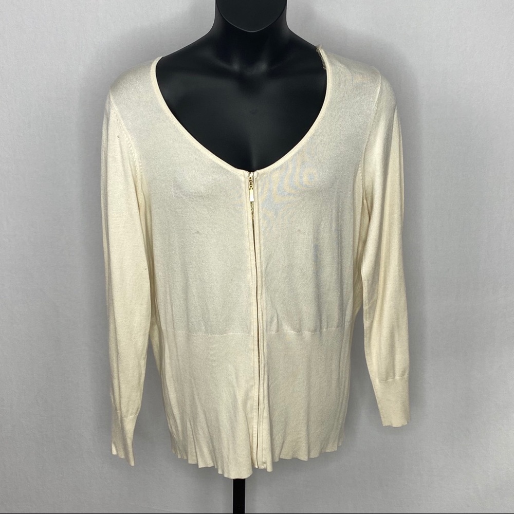Cream zip up sweater
